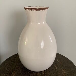 Ceramic large beige distressed vase home decor‎